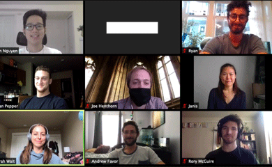 screenshot of 2020 cohort talking on zoom