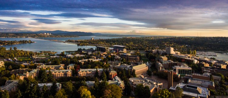 Aerial shot of the University of Washington’s Seattle campus