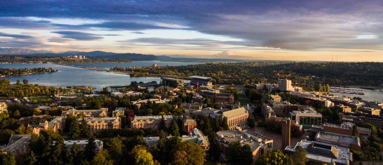 Aerial shot of the University of Washington's Seattle campus