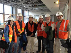 Suzie Pun and other faculty touring Mol ES building construction site